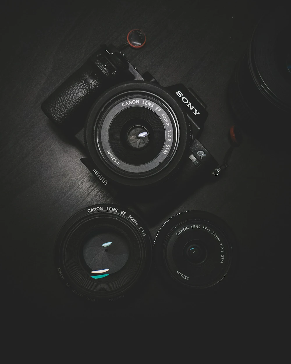 Cámara y objetivos fotográficos